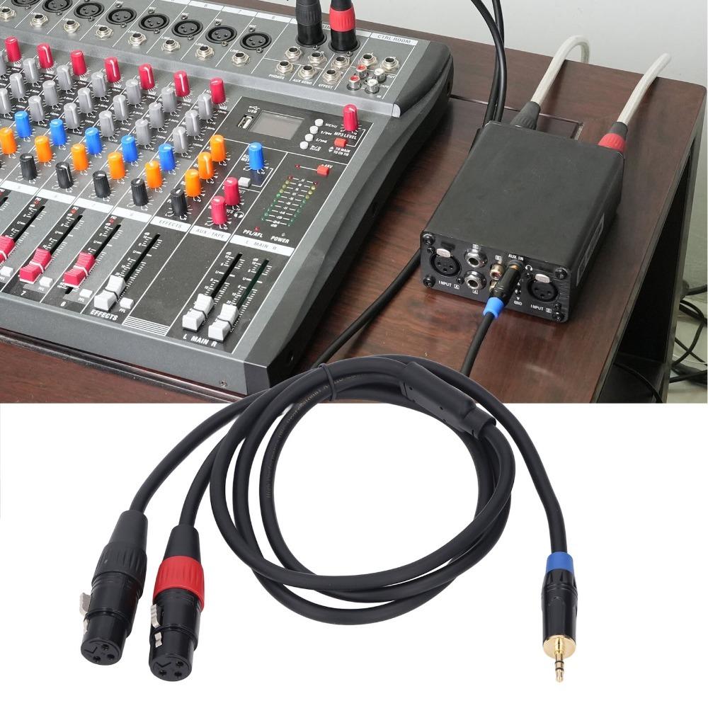 Plug and Play Dual Female 3Pin XLR to 3.5mm Y Splitter Cable for Audio Console