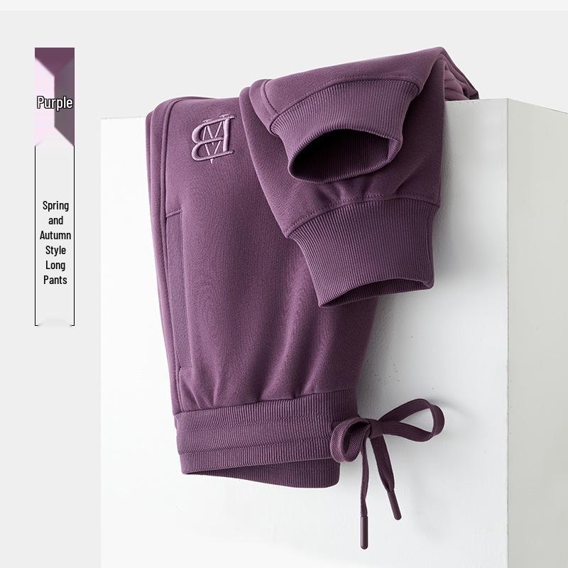 GAGN Женские фиолетовые повседневные брюки прямого кроя с высокой посадкой – простые, свободные и универсальные.