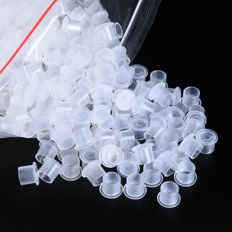 Narkasy Disposable Clear Tattoo Ink Caps, Self-Stand Plastic Pigment Cups 100/500/1000 Count Tattoo & Microblading Ink Container