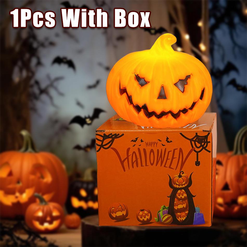 Halloween Led Jack-o'-lantern Light Home Decoration Candle Lamp Halloween Party Supplies Haunted House Horror Props Kids Gifts