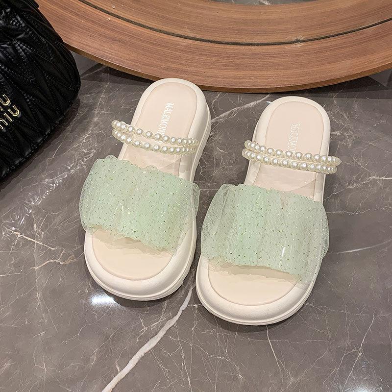 With Skirts, Slippers, and Ins2025 Summer New Fairy Style Two Wear Thick-soled Wedge Heels, Small Fragrant Sandals