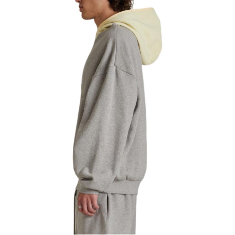 Fear of God Essentials Толстовка с капюшоном из флиса с нейлоном Темно-серый Овсяный/Садовый желтый Мужские Топы Серый 202SP244311F