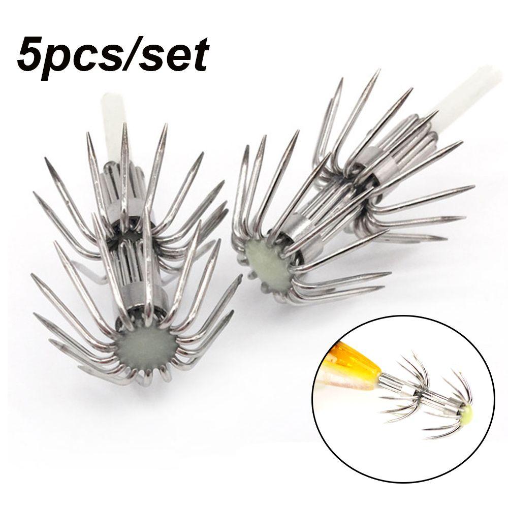 Fishing Tackle Wood Shrimp Lures Plastic Baits Octopus Squid Lure Hooks Umbrella hook Glow in Dark
