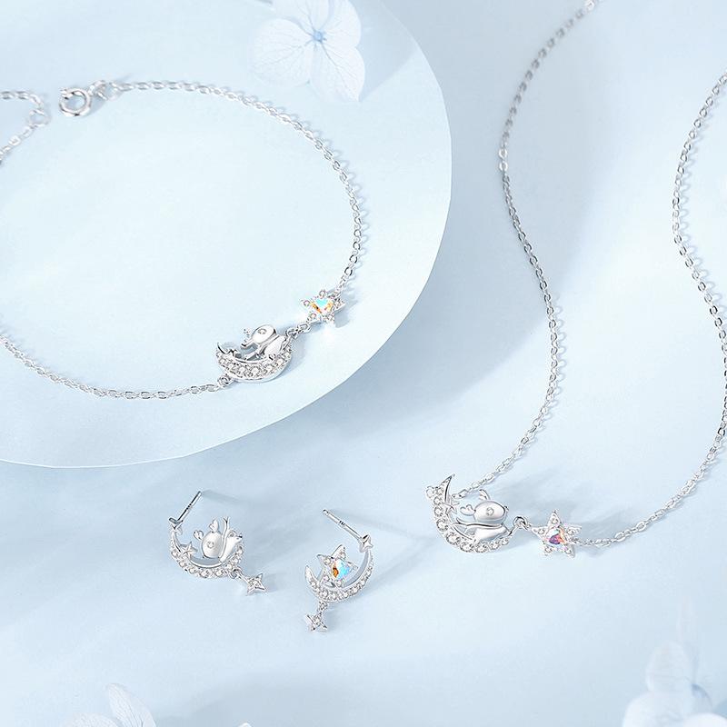 Браслет в корейском стиле с луной и оленями: Браслет из лунного камня в стиле Мори, Идеальный рождественский подарок для друзей