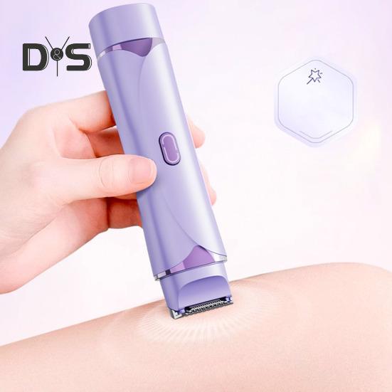 Женская электробритва с двумя головками, светодиодный дисплей, USB-перезаряжаемая, IPX7, водонепроницаемая, портативная, для лица, тела, зоны бикини, рук, ног, эпилятор, бритва