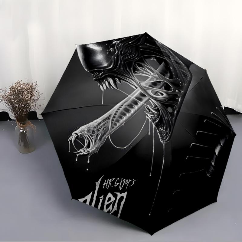 Alien Fashionable Automatic Opening/Closing Folding Umbrella. Portable and Foldable, Ideal for Gift, Travel, and Daily Use.