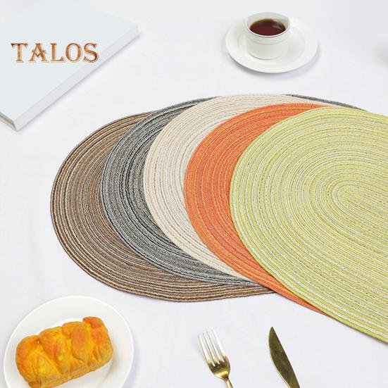 Тканые салфетки из хлопчатобумажной пряжи Эллиптический дизайн Минималистичный термостойкий износостойкий защитный чехол для стола Коврики для столовой для домашней кухни