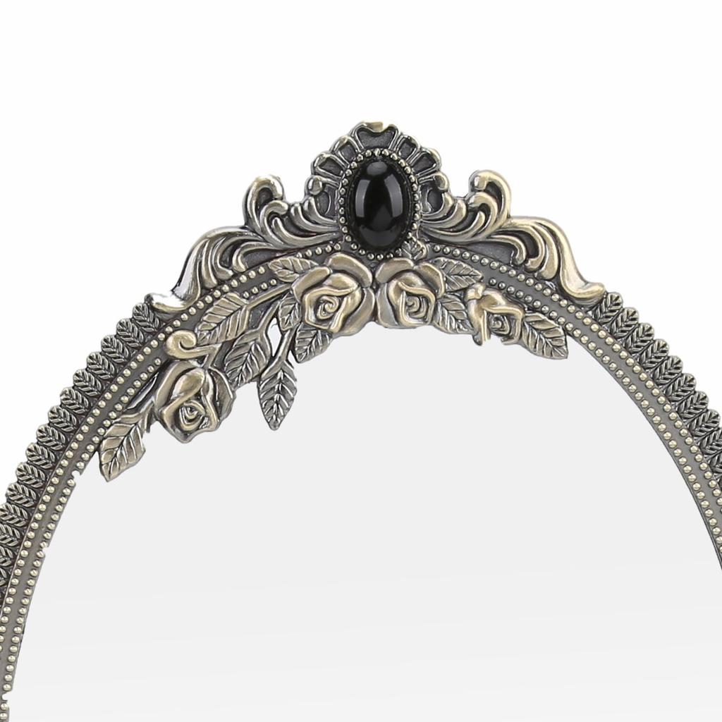 Зеркало для макияжа Европейское Металлическое Ретро Двустороннее Зеркало для Ванной Комнаты Спальни Туалетного Столика(Бронза Большая )