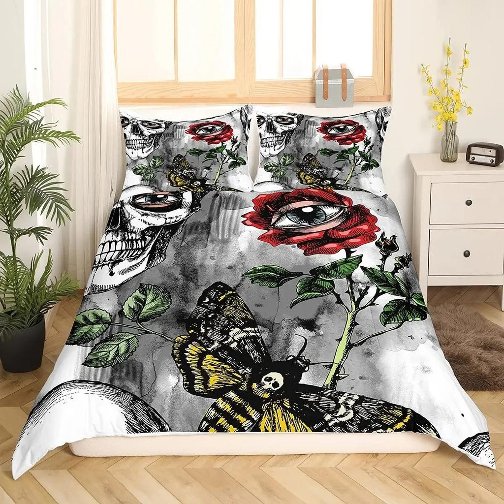 Пододеяльник с изображением мандалы King Queen в стиле бохо-психоделический комплект постельного белья для подростков и взрослых с изображением руки хамсы и глаза дьявола из полиэстера
