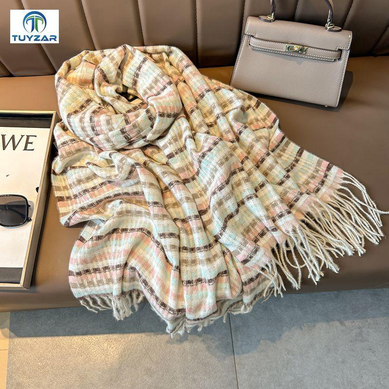 2024 Autumn And Winter New Extended Cashmere Scarf Versatile Women'S Warm Neck Protection Scarf Double Sided Scarf Shawl