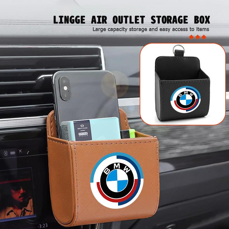 FA3-Car Phone Holder Pouch Hanging Storage Outlet Air Vent Trash Box For BMW X1 X3 E39 E46 E30 E36 E87 E60 E90 F26 G02 E70 F15 E53