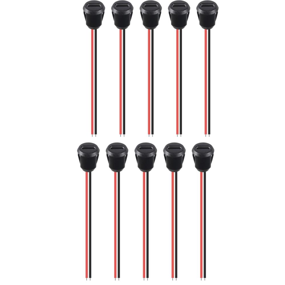 5/10 шт. Разъем Type-C гнездовой для корпуса 2-контактный прямой обжимной USB гнездовой для корпуса разъем C гнездо порт для зарядки с фиксатором для карты USB-C