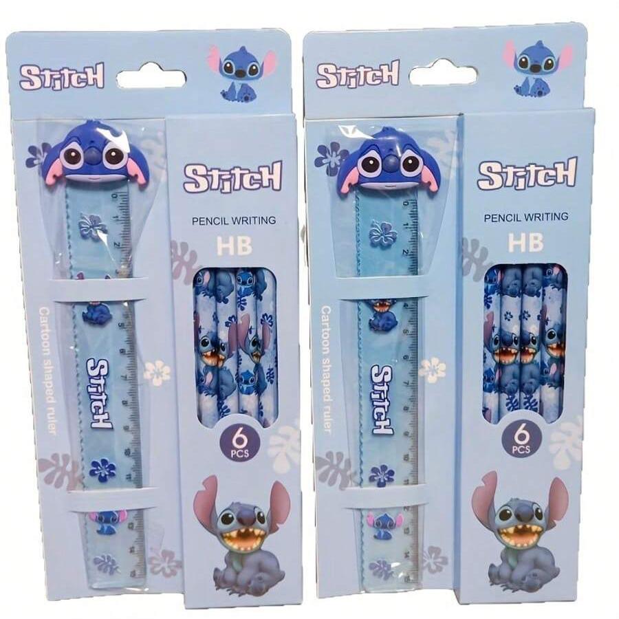 MINISO Набор деревянных карандашей HB с линейкой, студенческие офисные канцелярские принадлежности, подарок, коллекция фигурок-игрушек