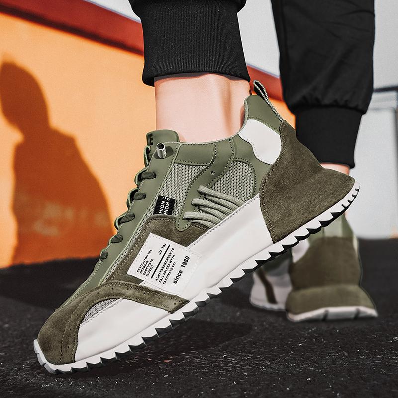 Четыре сезона зеленые мужские модные кроссовки сетчатые дышащие повседневные кроссовки мужские удобные низкие туфли на платформе для мужчин кроссовки