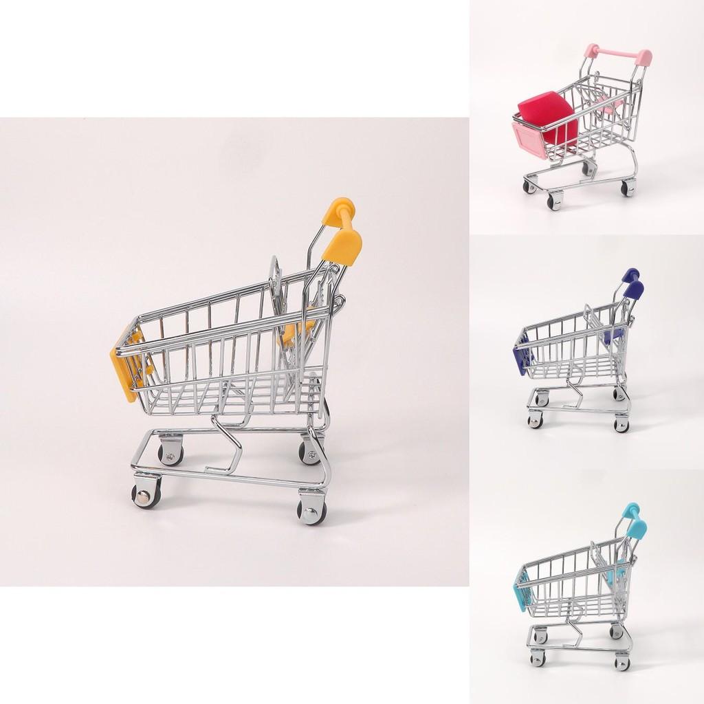 Children Small Metal Shopping Basket With Interactive Features For Role Play