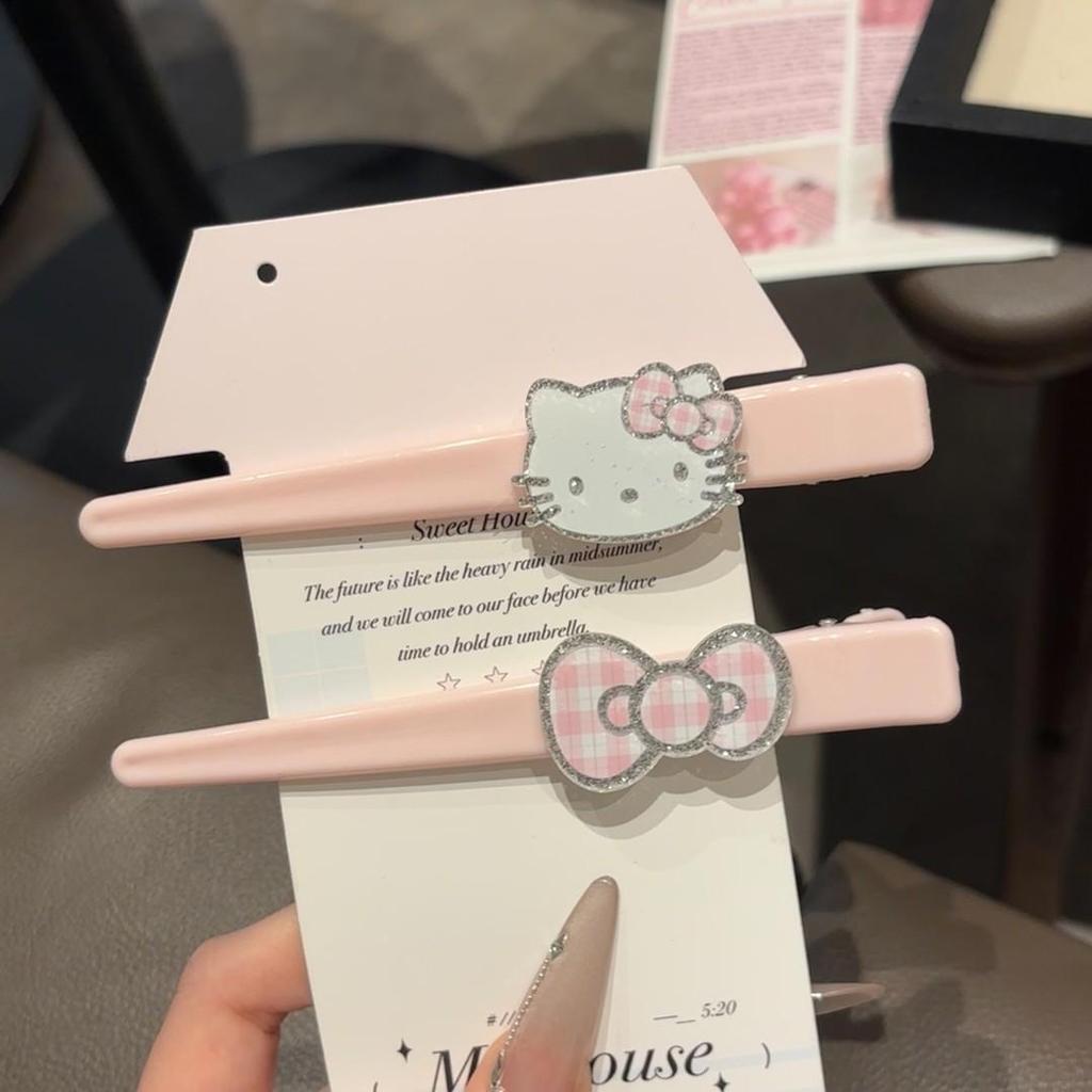 Traceless Cute Mosaic Cat Hair Clip for Girls - Fluffy Side Bang Clip