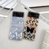 For Samsung Galaxy Z Flip 4 Case 3 Butterfly Color Translucent Folding Case For Samsung Z Flip 3 5g Shockproof Hard Back Cover