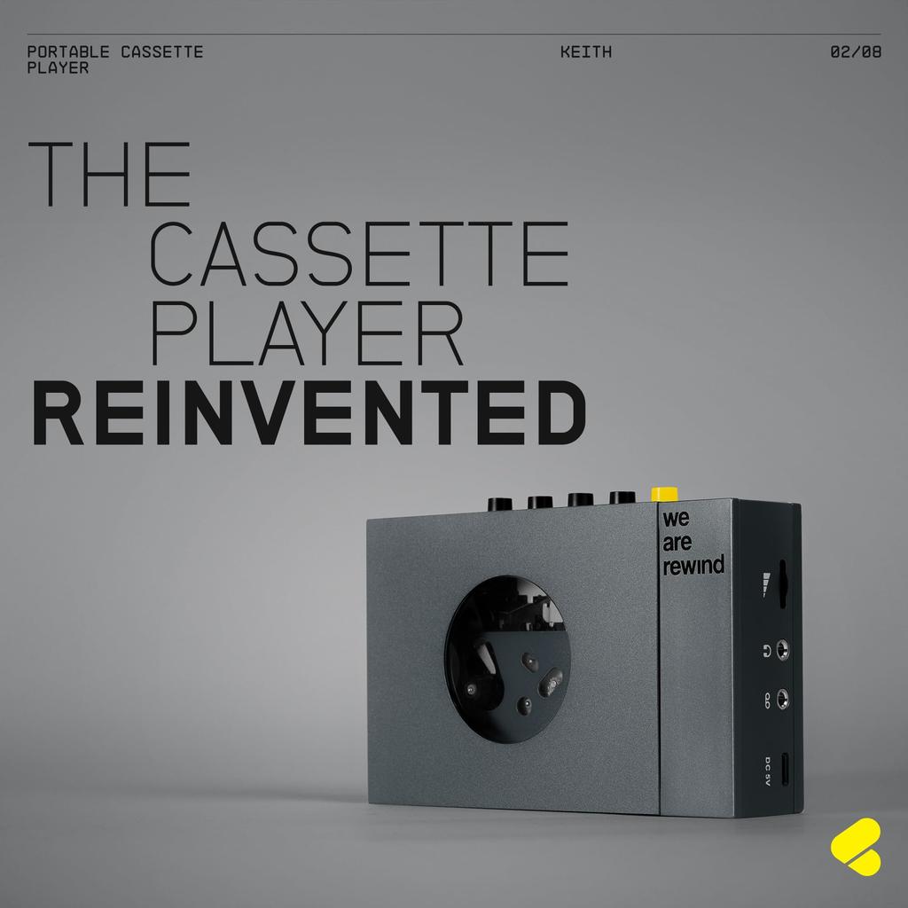 Мы Rewind Портативный кассетный плеер Серый Совместим с Bluetooth 12 часов непрерывного воспроизведения Поддержка стереозаписи WE-001 / Прибл.. /