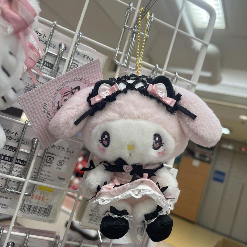 Лицензированный брелок-подвеска Sanrio в стиле Лолита с плюшевой игрушкой Кроликом Синнамороллом, Мелоди, Куроми, Хелло Китти в кружевном платье, Подарок на день рождения