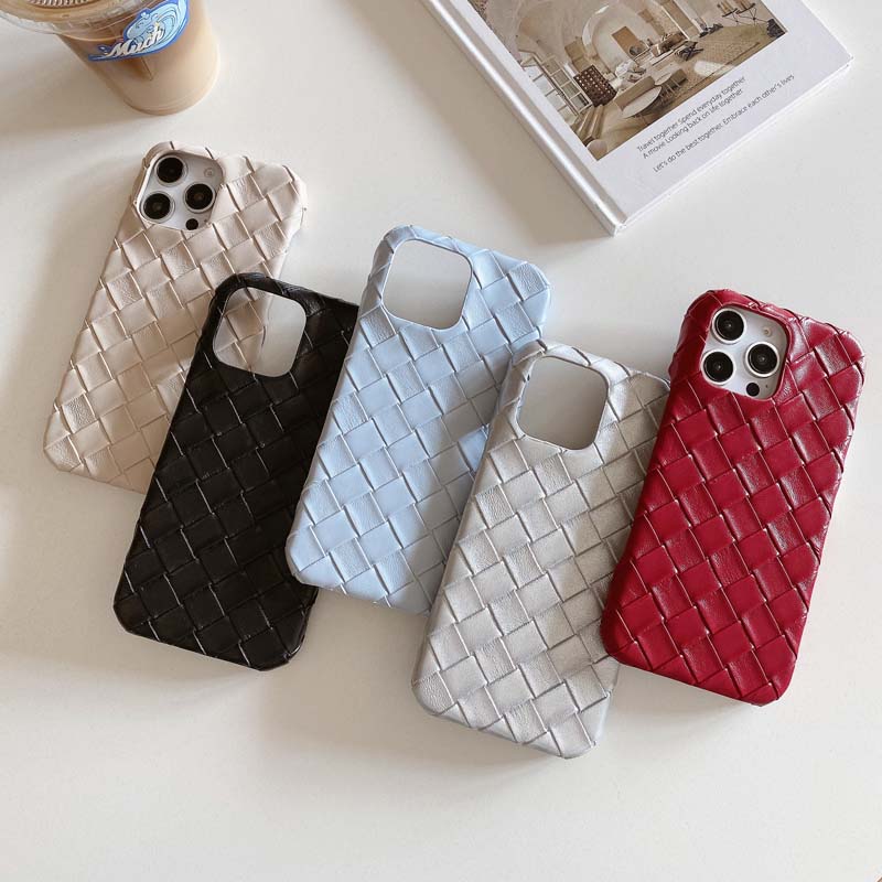 Роскошный плетеный кожаный чехол для IPhone 17 16 15 14 13 Pro Max 16Pro 15Promax Мягкий силиконовый противоударный задний чехол Caque