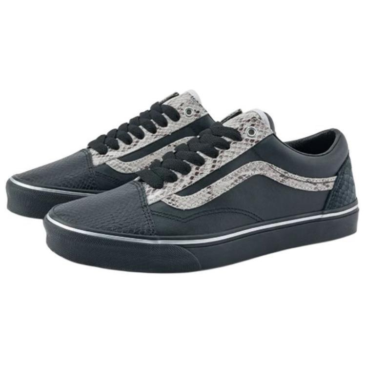 Vans Old Skool Год Змеи Удобные Универсальные Низкие Кеды для Скейтбординга Унисекс Кроссовки Черный Серебристый VN000D7ZYG4
