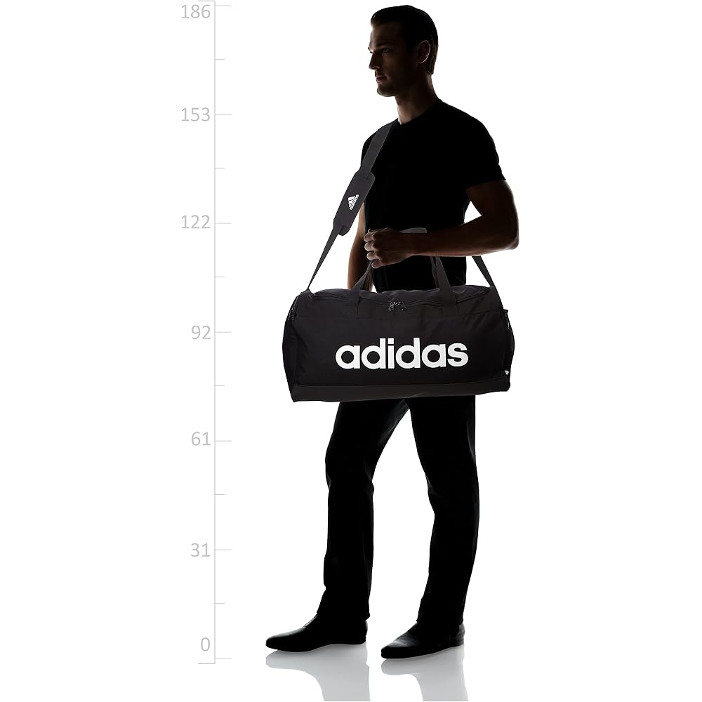 [Adidas] Essentials Logo Duffle Bag 60202 Black/White (GN2034)