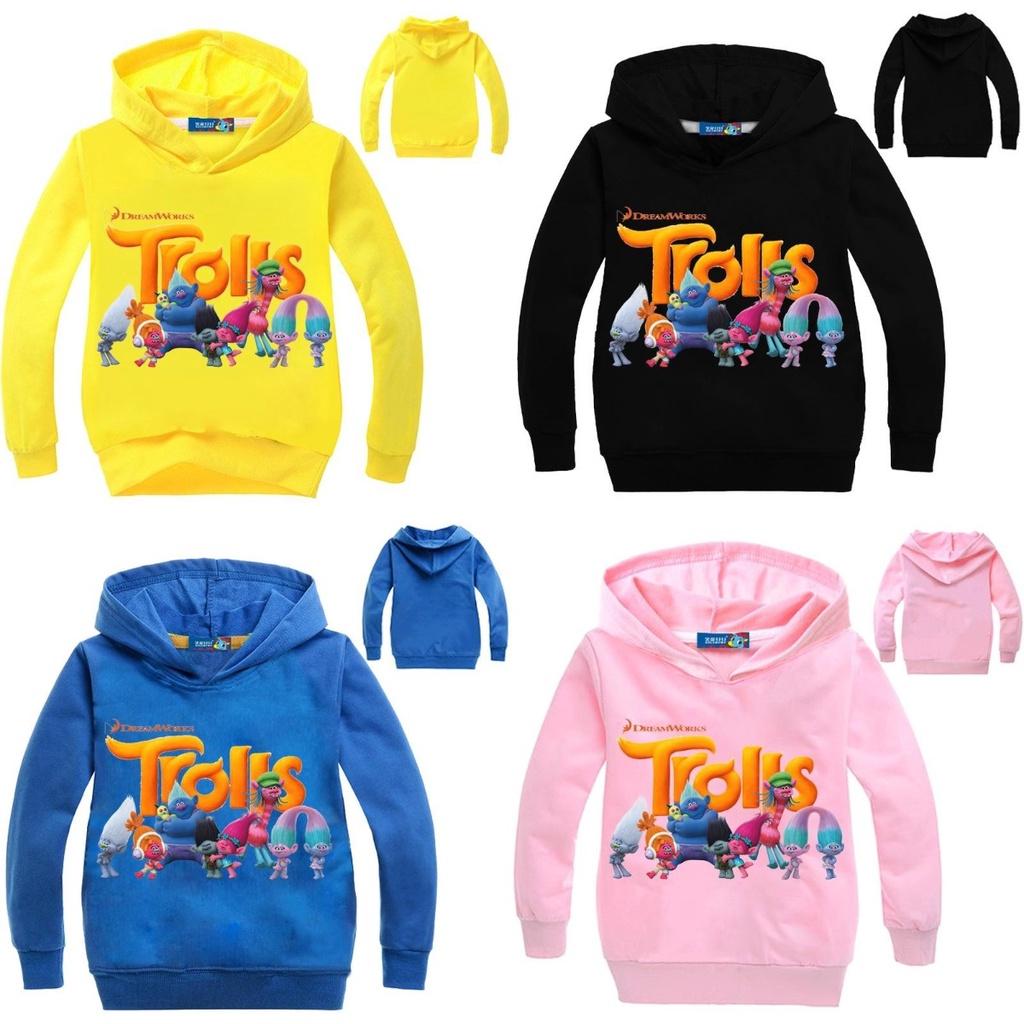 Толстовка с капюшоном Poppy Bobble из мультфильма Dreamworks Trolls для детей Мягкая и стильная хлопковая одежда