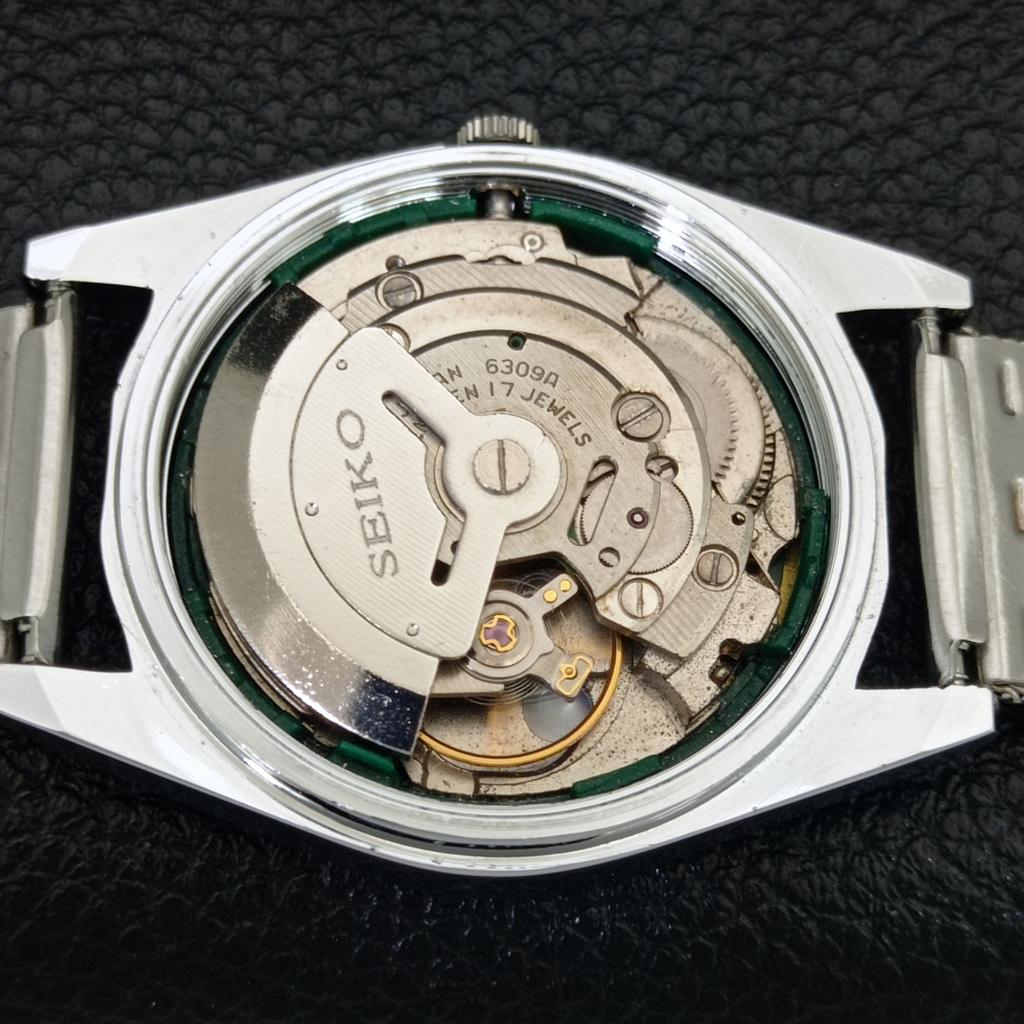 ВИНТАЖНЫЕ АВТОМАТИЧЕСКИЕ SEIKO 5 6309A ВОССТАНОВЛЕННЫЕ ЯПОНСКИЕ МУЖСКИЕ ЧЕРНЫЕ ЧАСЫ a442831-1