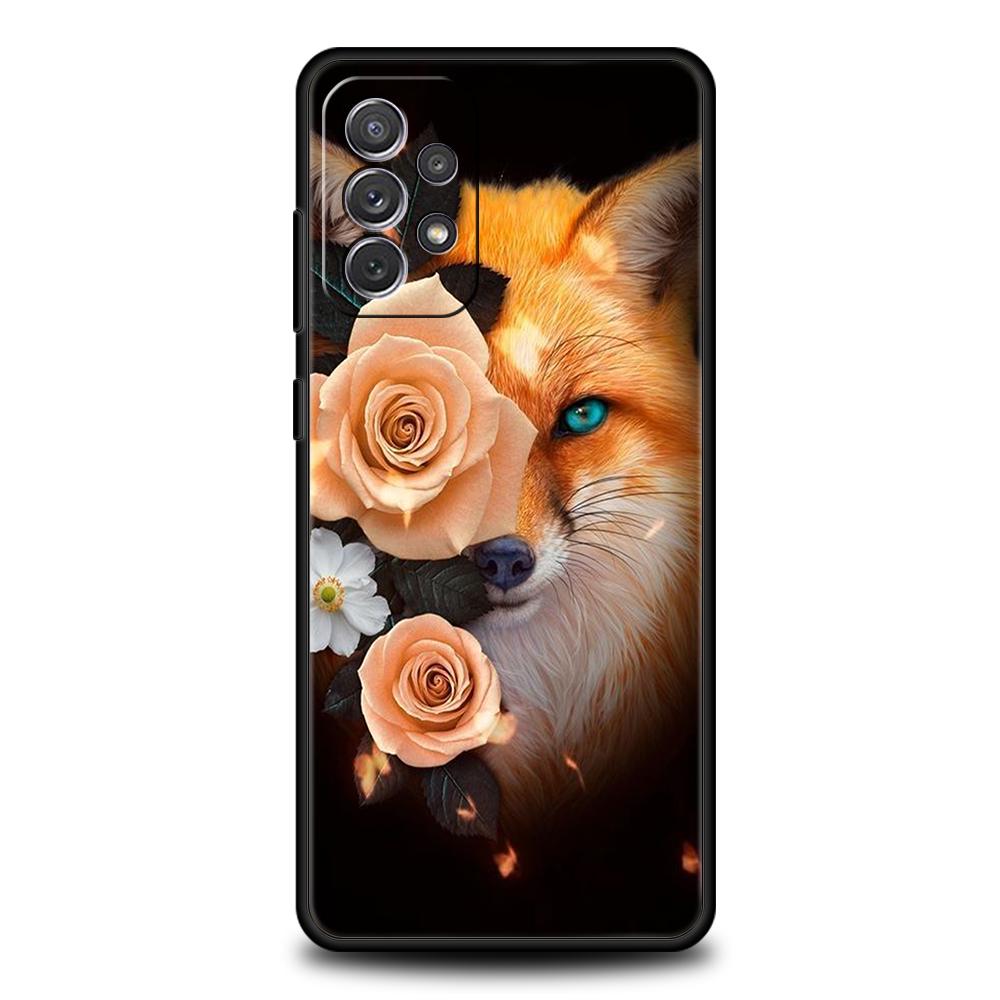 Чехол для телефона с лисой для Samsung Galaxy A15 A14 A25 A54 A34 A51 A71 A72 A73 A32 A52 A52S A11 A21S A31 A41 5G Мягкий чехол-сумка