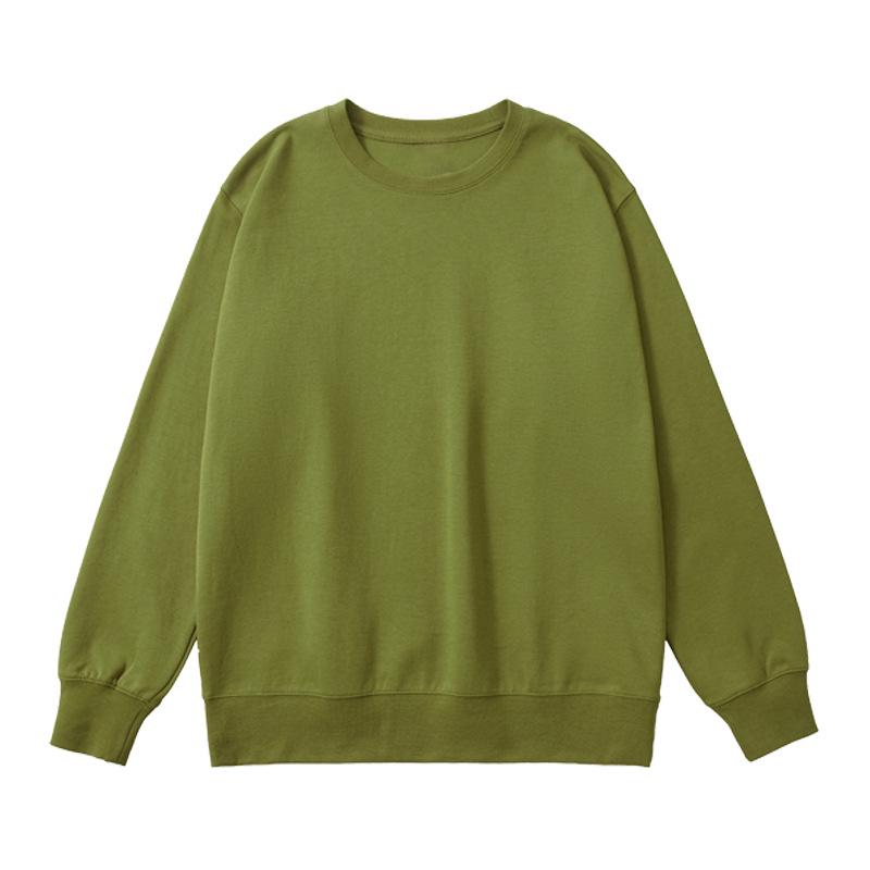 Мужской свитер с круглым вырезом, плотность 350 г/м²: Осенний базовый однотонный пуловер свободного кроя