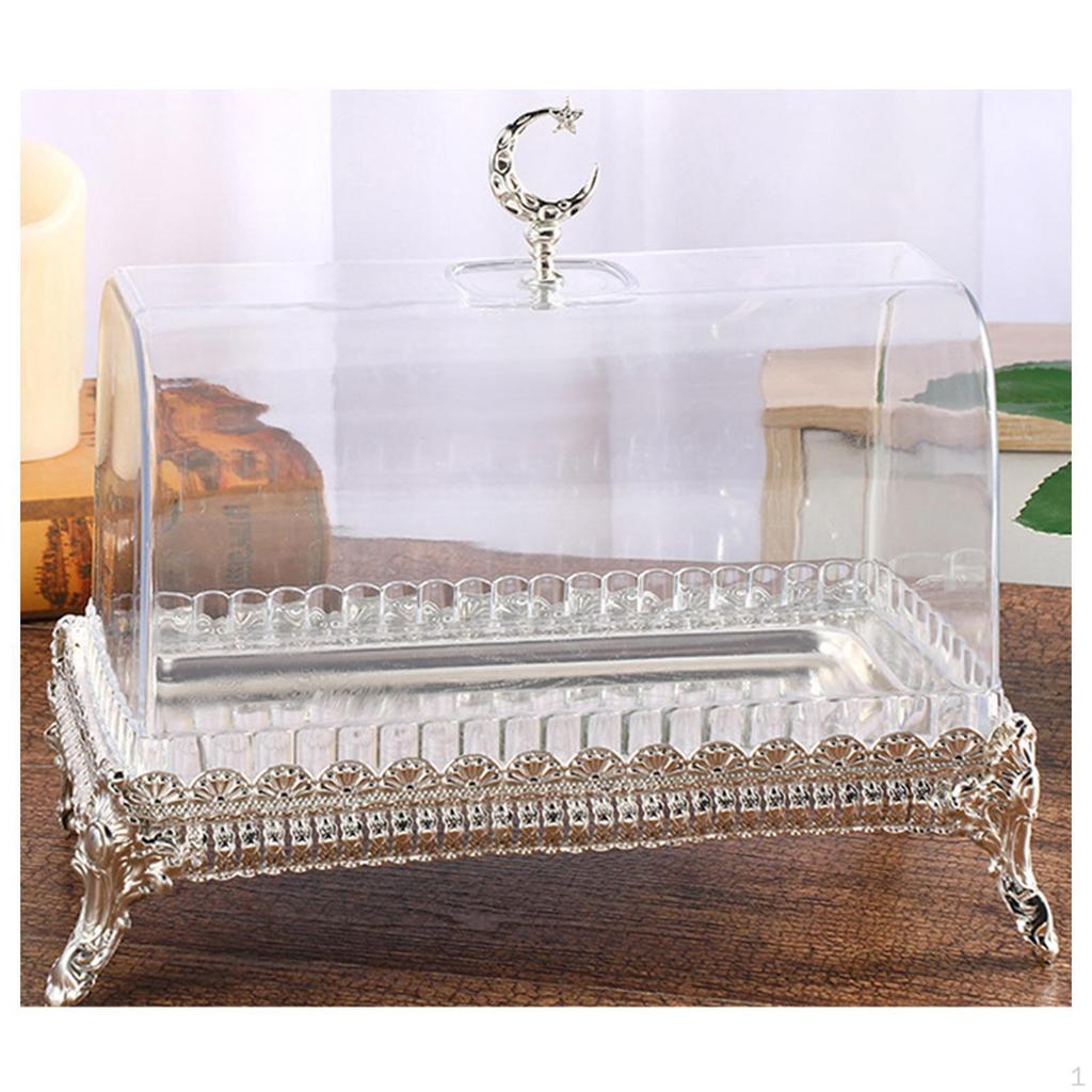 Butter Dish Food Tray Moon Decor Cookies Cake Display Stand Serving with Lid for