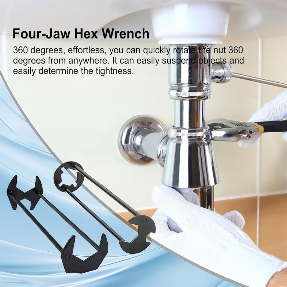 Carbon Steel Basin Wrench 7 Sizes Sink Wrench Set Plumbers Wrench Faucet Wrench  Tight Spaces