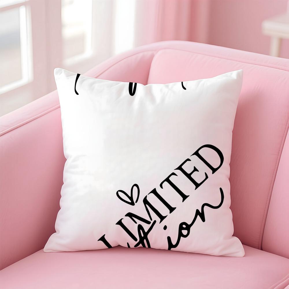 PPersonalized quotes Cushion Cover Pillow Case Soft Friendly Fabric Concealed Zipper