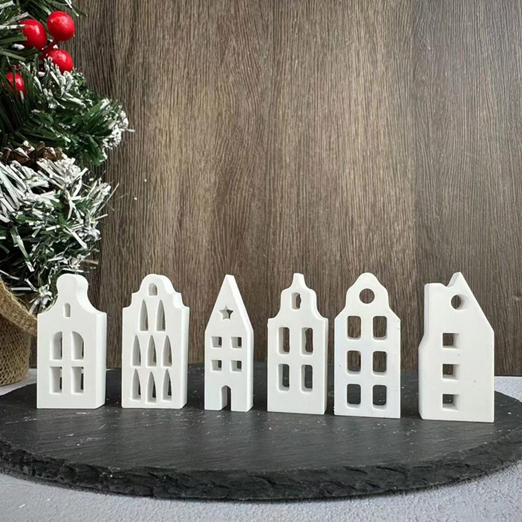 Форма для украшения стола, гибкая силиконовая форма для миниатюрного украшения в форме домика, гипсовые формы, принадлежности для изготовления ювелирных изделий