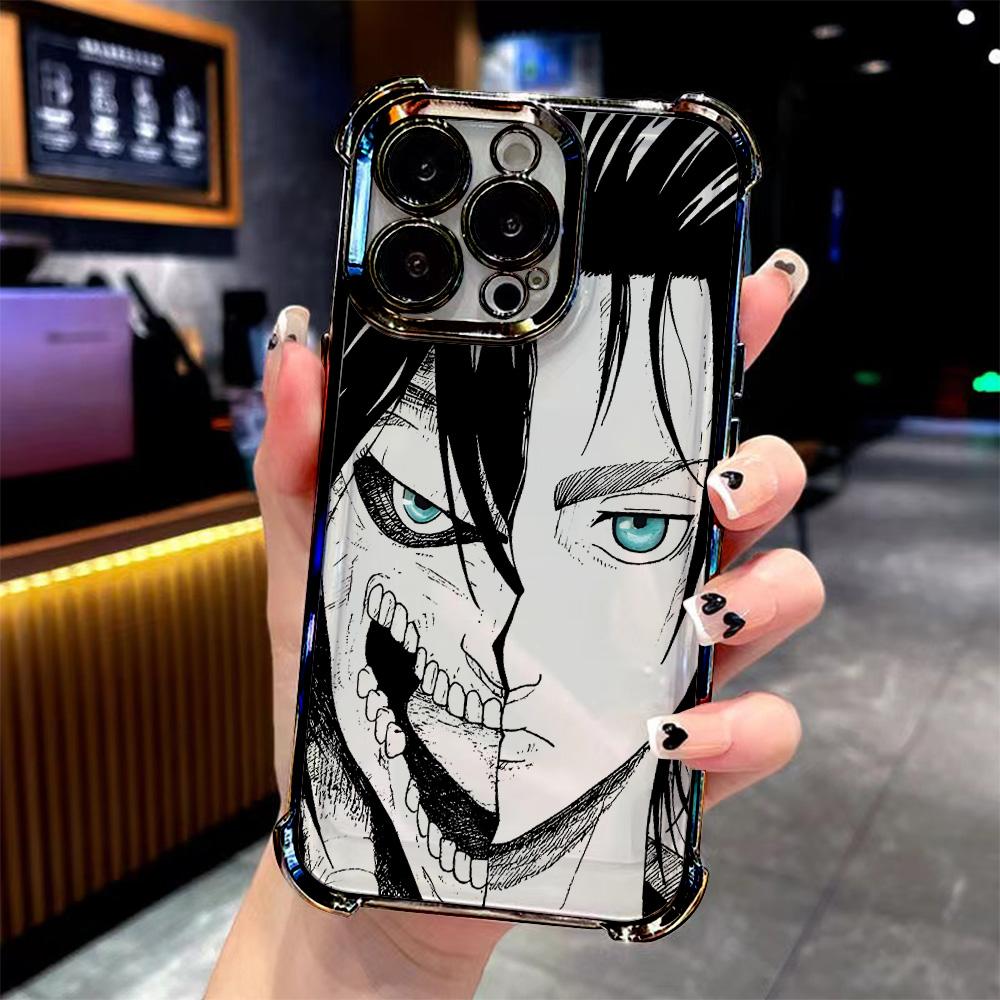 Чехол для телефона в стиле аниме Attack on Titan Для iPhone 17 16 15 14 13 12 11 Pro Max X XR XSMax Mini Air Plus Защита от падения Подушка безопасности Атака титанов Леви Покрытие