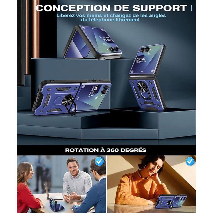 Coque de protection - BOOLING - pour Samsung Galaxy Z Flip 7 - Robuste - Anneau rotatif - 2 Verres Trempés