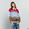 Chuyu Women's Striped Faux Cashmere Knit Sweater