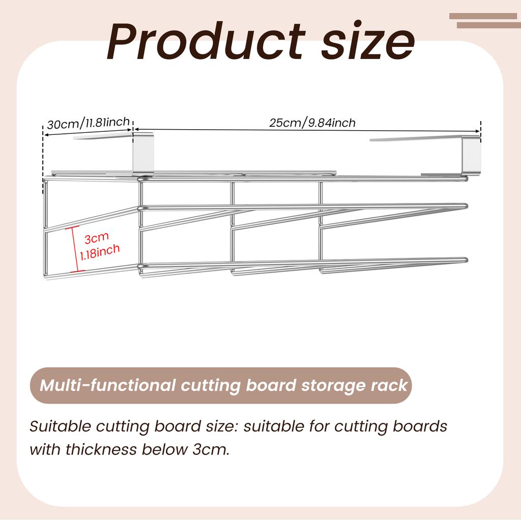 Under Cabinet Cutting Board Organizer Holder Kitchen Hanging Chopping Board Pot Lid Kitchenware Storage Rack Stainless Steel