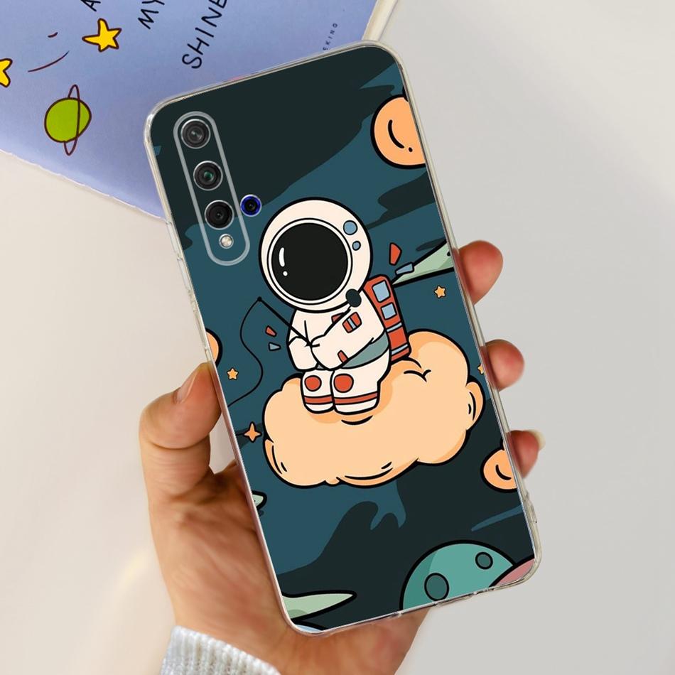Чехол для телефона Huawei Nova 5T Nova5T YAL-L21 YAL-L61 YAL-L71 Элегантный принт Мягкий силикон Прозрачный ТПУ Тонкие чехлы