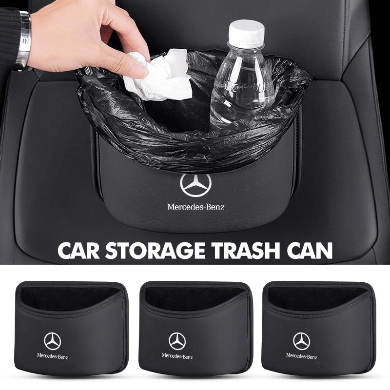Car Side Door Trash Bin Hanging Garbage Dust Case Storage Box For Mercedes Benz CLK GLC W212 C200 C300 W203 W204 W205 W169 W176
