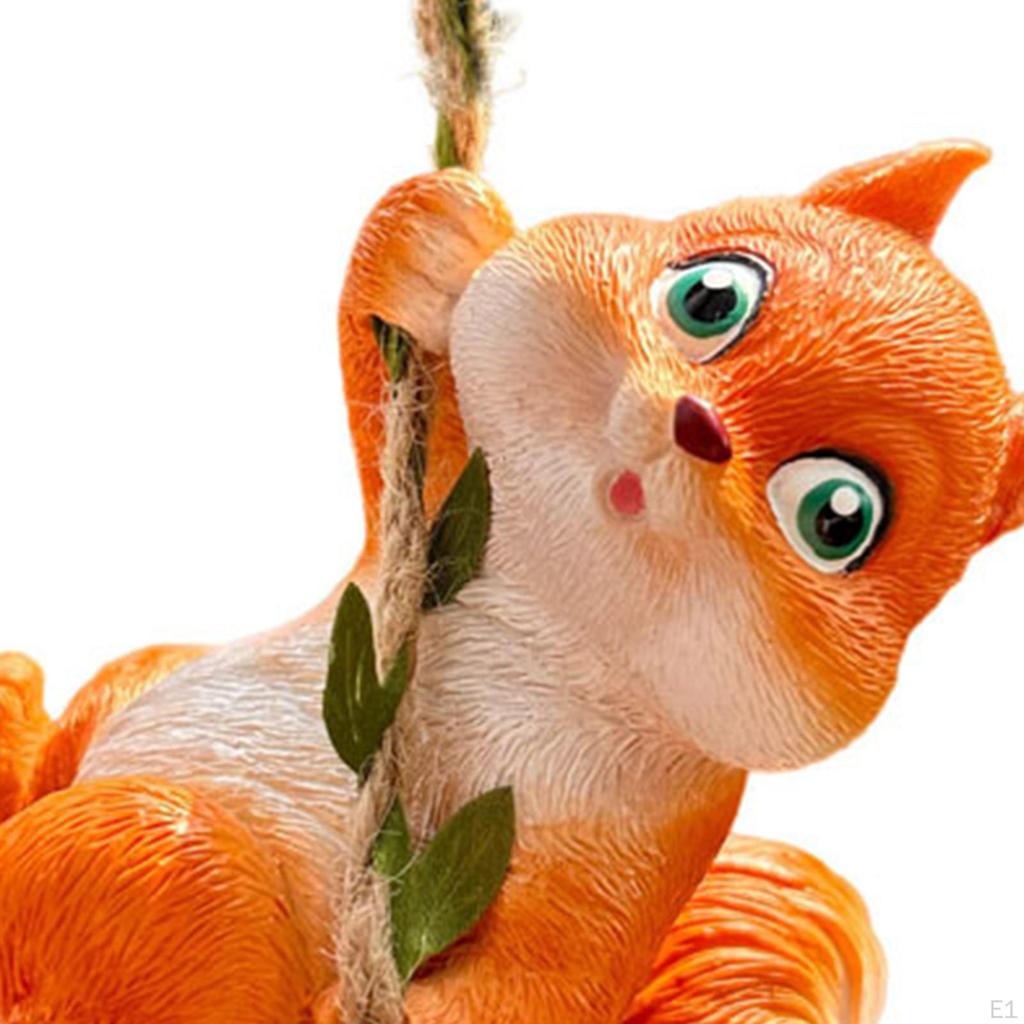 Garden Hanging Sculpture Ornament Funny Versatile Cute Resin Figurine Squirrel Statue for Backyard