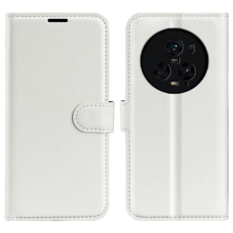 Чехол-подставка для Honor Magic5 Pro Litchi Texture PU Leather Phone Case Flip Cover