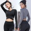 2025 Women's Yoga Sport Quick-Drying Cross Long Sleeve Crop Top