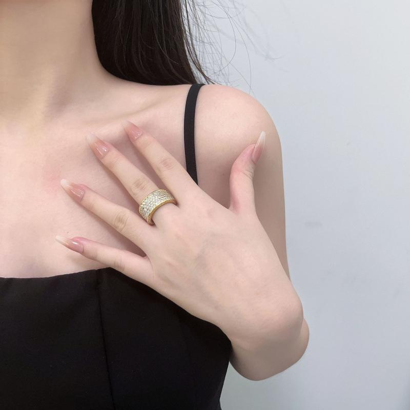 Five-Row Diamond Ring, Popular Universal Ring, Popular Jewelry For Men And Women