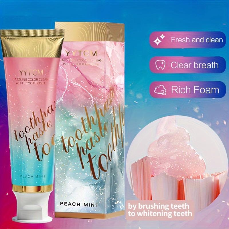 Peach Mint Flavor Toothpaste, Deep Cleansing Freshen Breath, Colorful 100g (3.53oz) - 1pc, Toothpaste