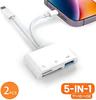 5-в-1 USB 3.0 Картридер Lightning Type C SD TF Адаптер для карт памяти для iPhone MacBook Samsung Android Телефон Ноутбук