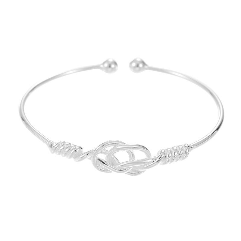 Браслет Banyan Tree из серебра 925 пробы с геометрическим узлом, женский, ретро, открытый, подарок