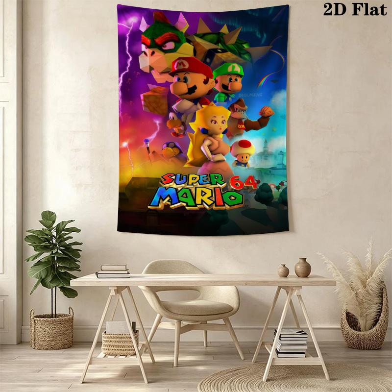 Super Mario Bros Movie Tapestry Tapestry Fashion Print Wallmounted Christmas Gift Home Decor Work Of Art