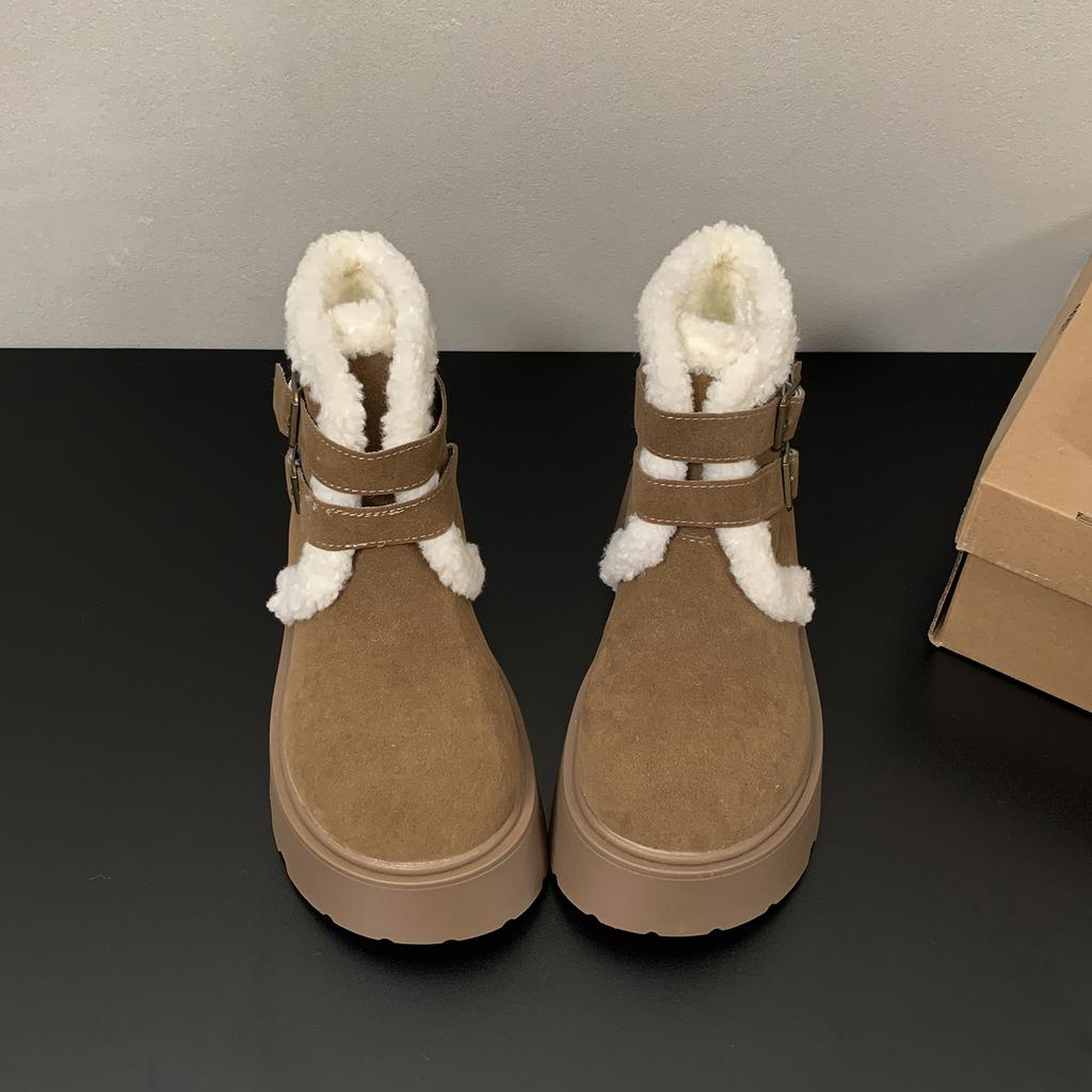 Winter Warm Cotton Women Snow Boots Height Increase Shoes Female Punk Platform Thick Sole Short Booties  De Muje