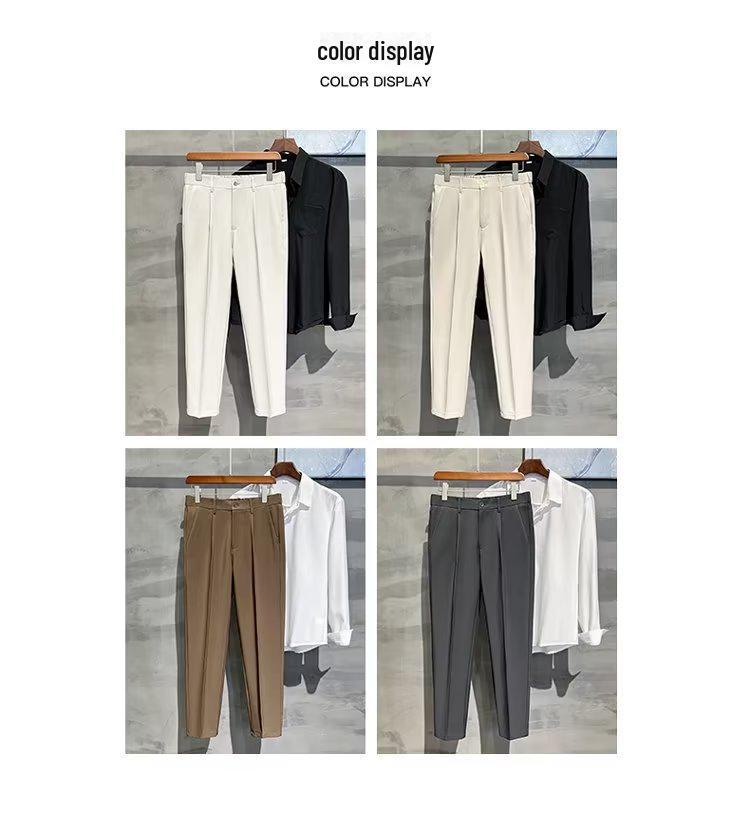 Черные мужские повседневные прямые брюки — модные, универсальные, свободного кроя для весны и осени 